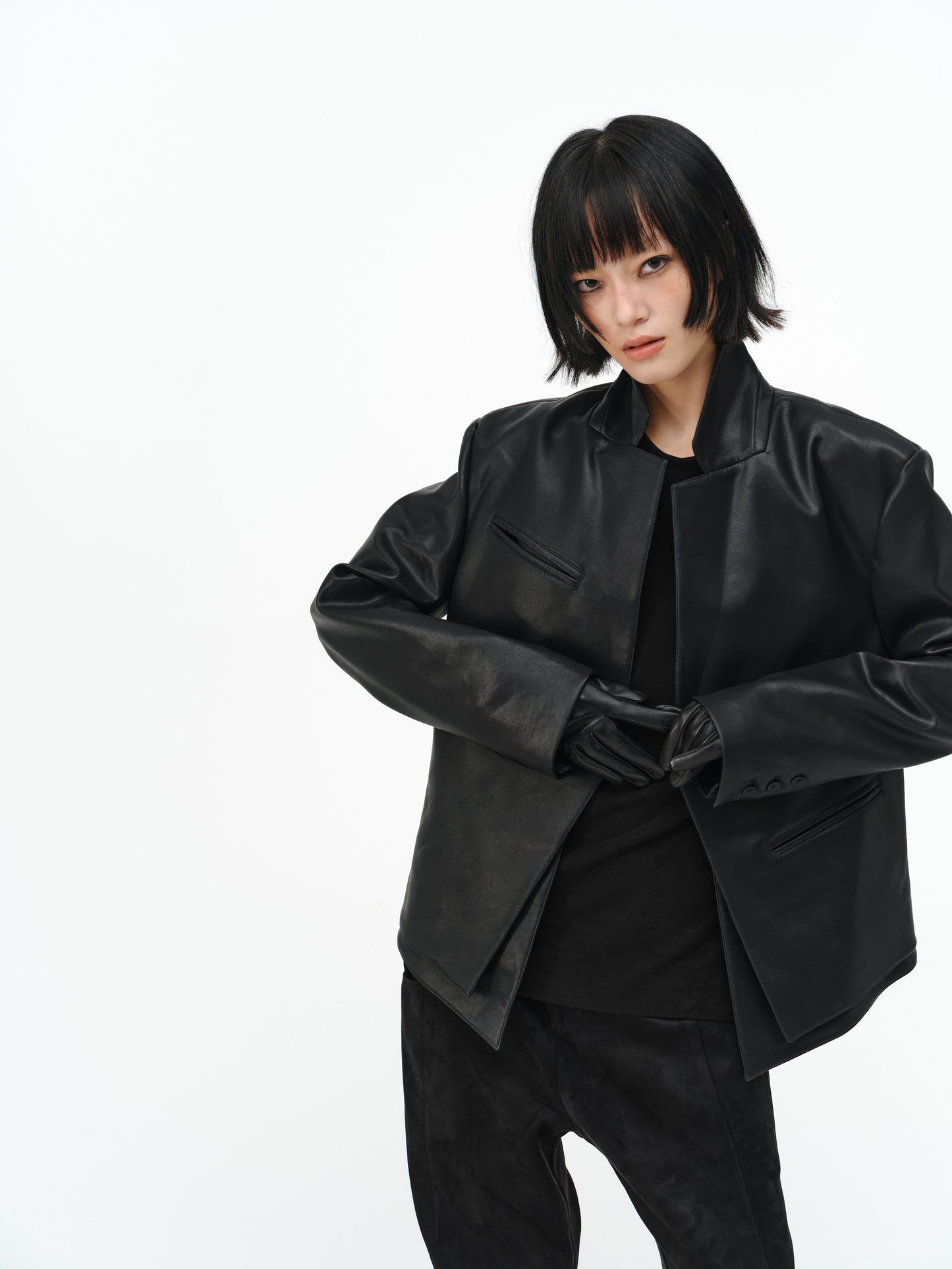 Asymmetrical-Pocket Slim-Fit Jacket