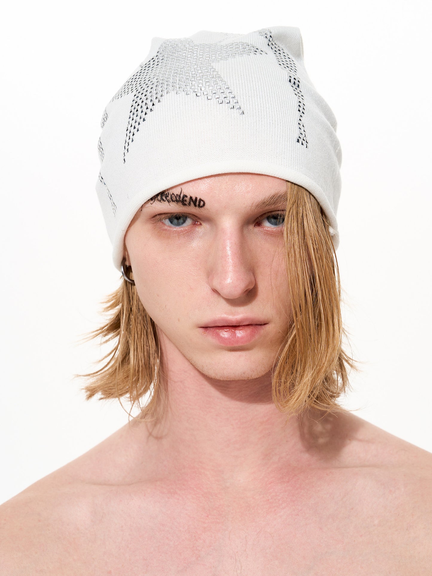 Stud Print Knit Cap