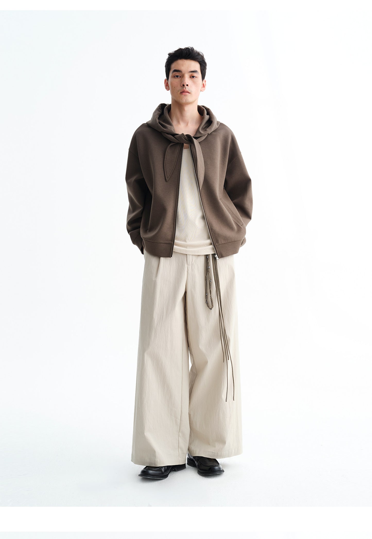 Relaxed wide-leg casual pants