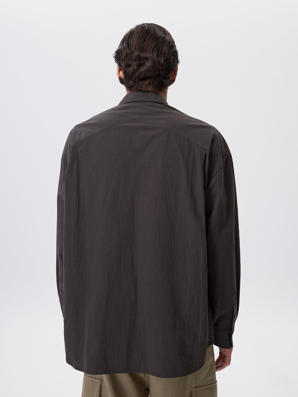 Pre-dyed fine check shirt