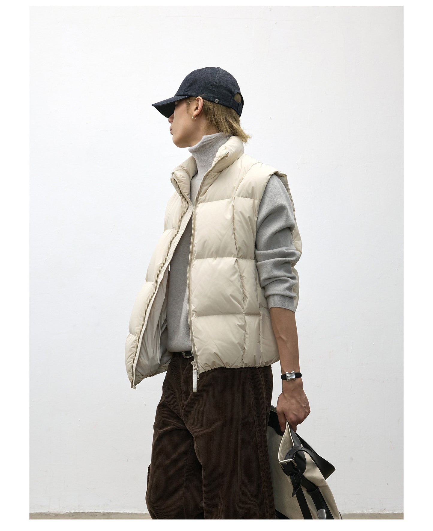 Stand Collar Down Vest