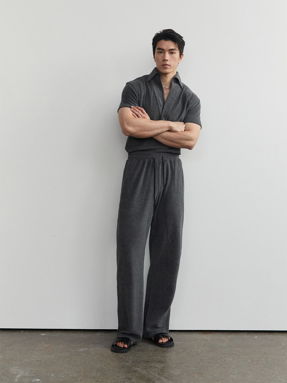 Casual Pants with Drawstring and Stretch