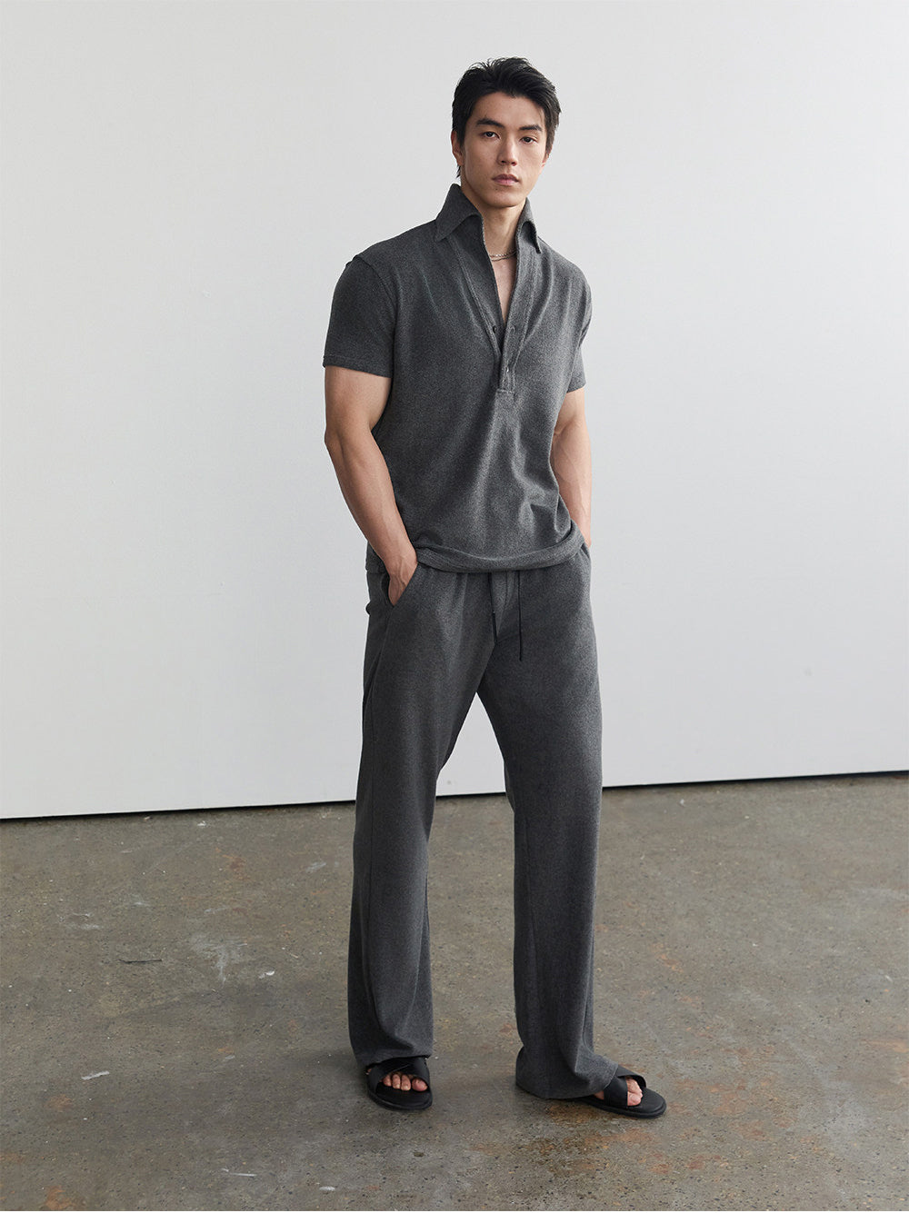 Casual Pants with Drawstring and Stretch