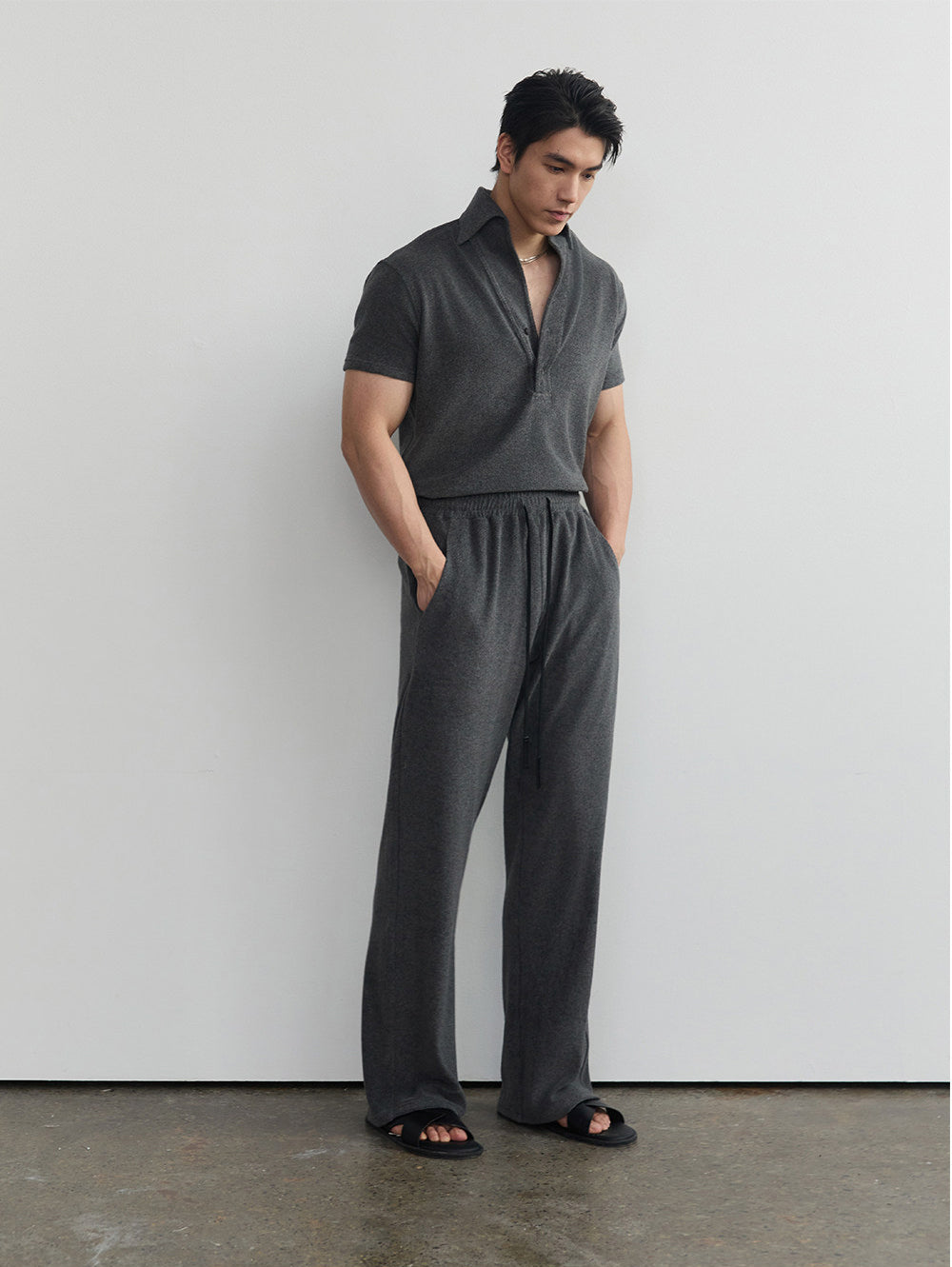 Casual Pants with Drawstring and Stretch
