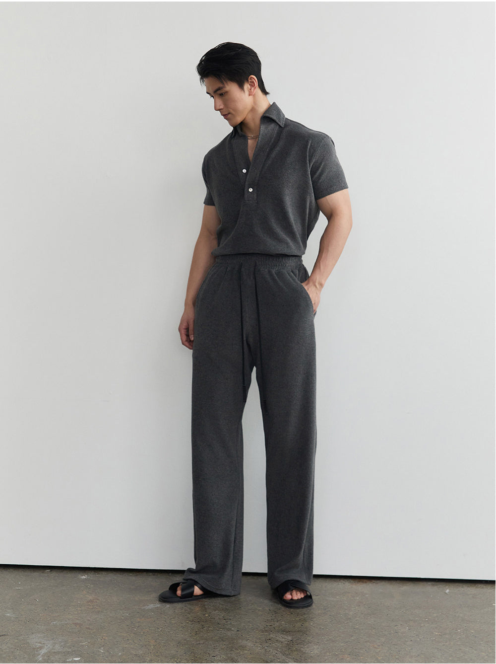 Casual Pants with Drawstring and Stretch