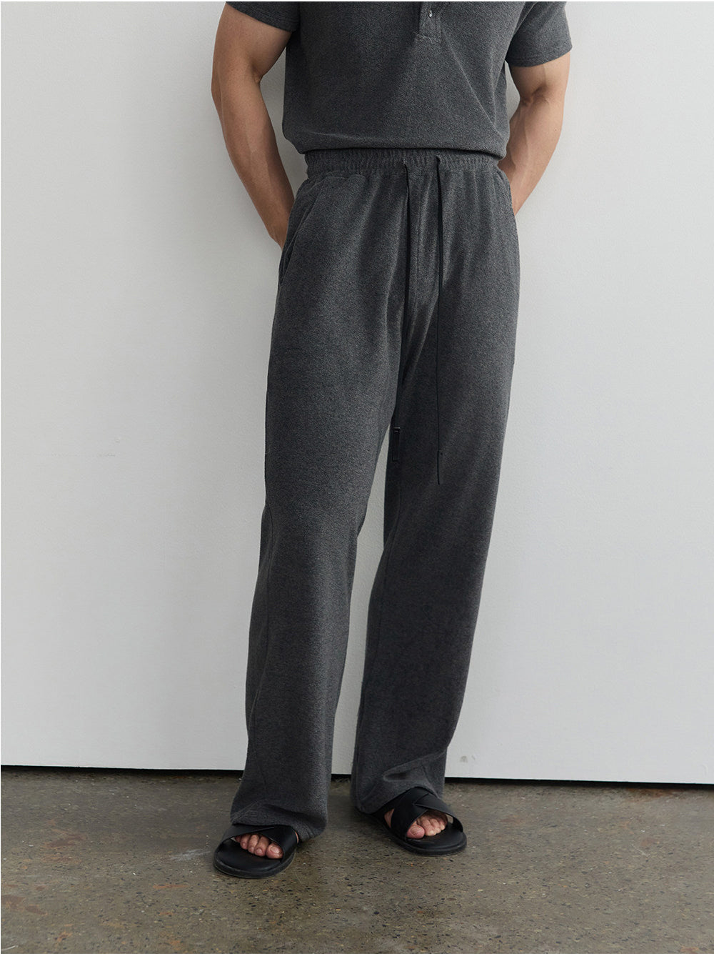 Casual Pants with Drawstring and Stretch