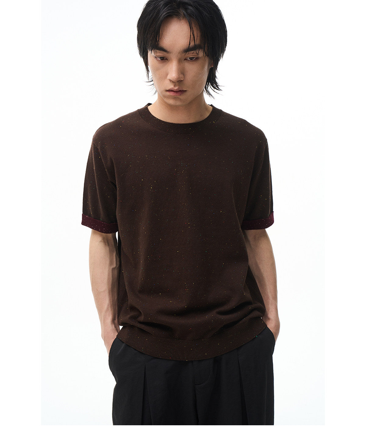 Color-Point Knit Shirt