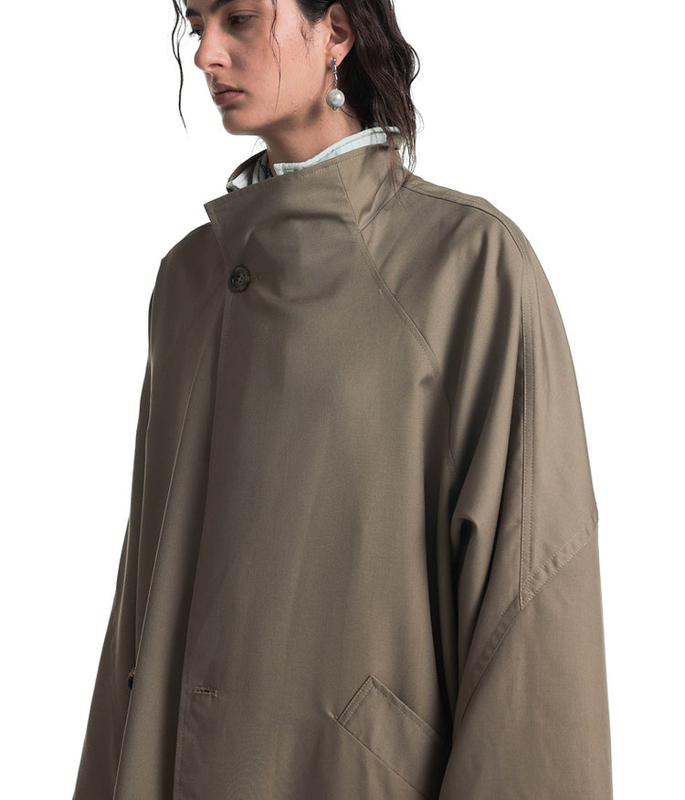 Stand-up collar long coat
