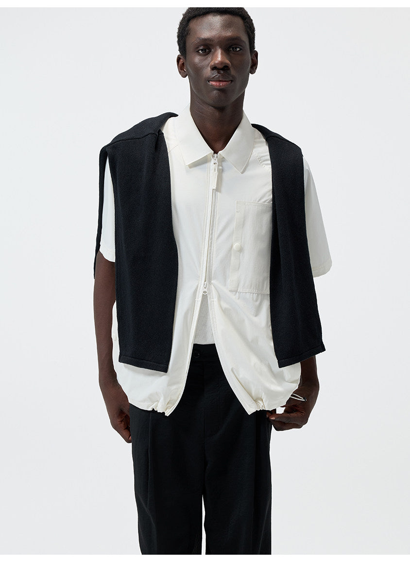 Nylon-Laminated Multi-Pocket Shirt