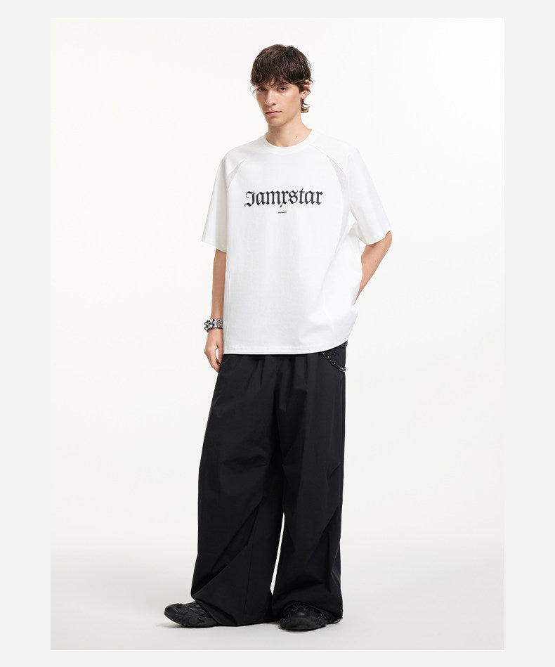 Sports-Style Mesh Patchwork T-Shirt