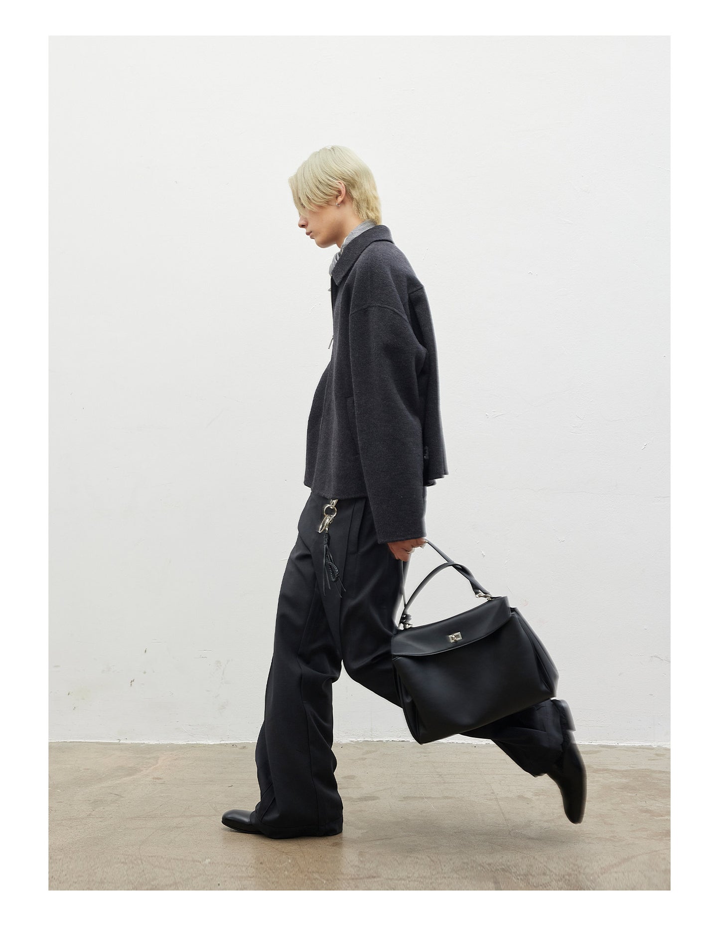 Zip-Up Wool Blend Jacket