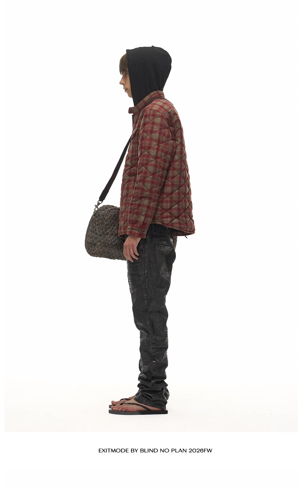 Casual Cotton Jacket with Diamond Pattern