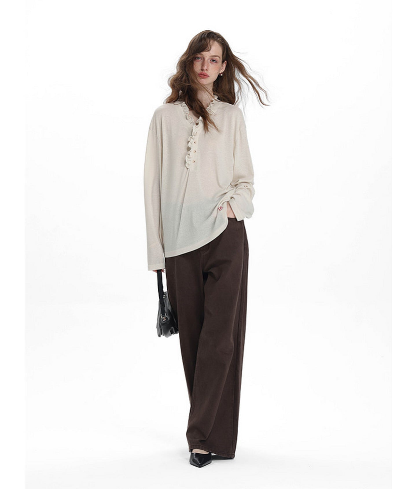 Low-Waist Straight-Leg Casual Pants
