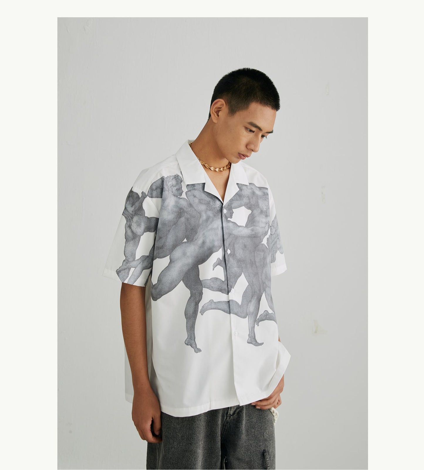 Cuban Color Sketch Print Shirt