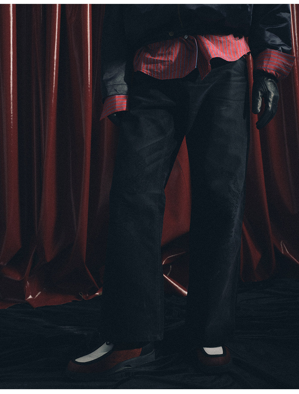 Distressed Straight-Leg Casual Pants