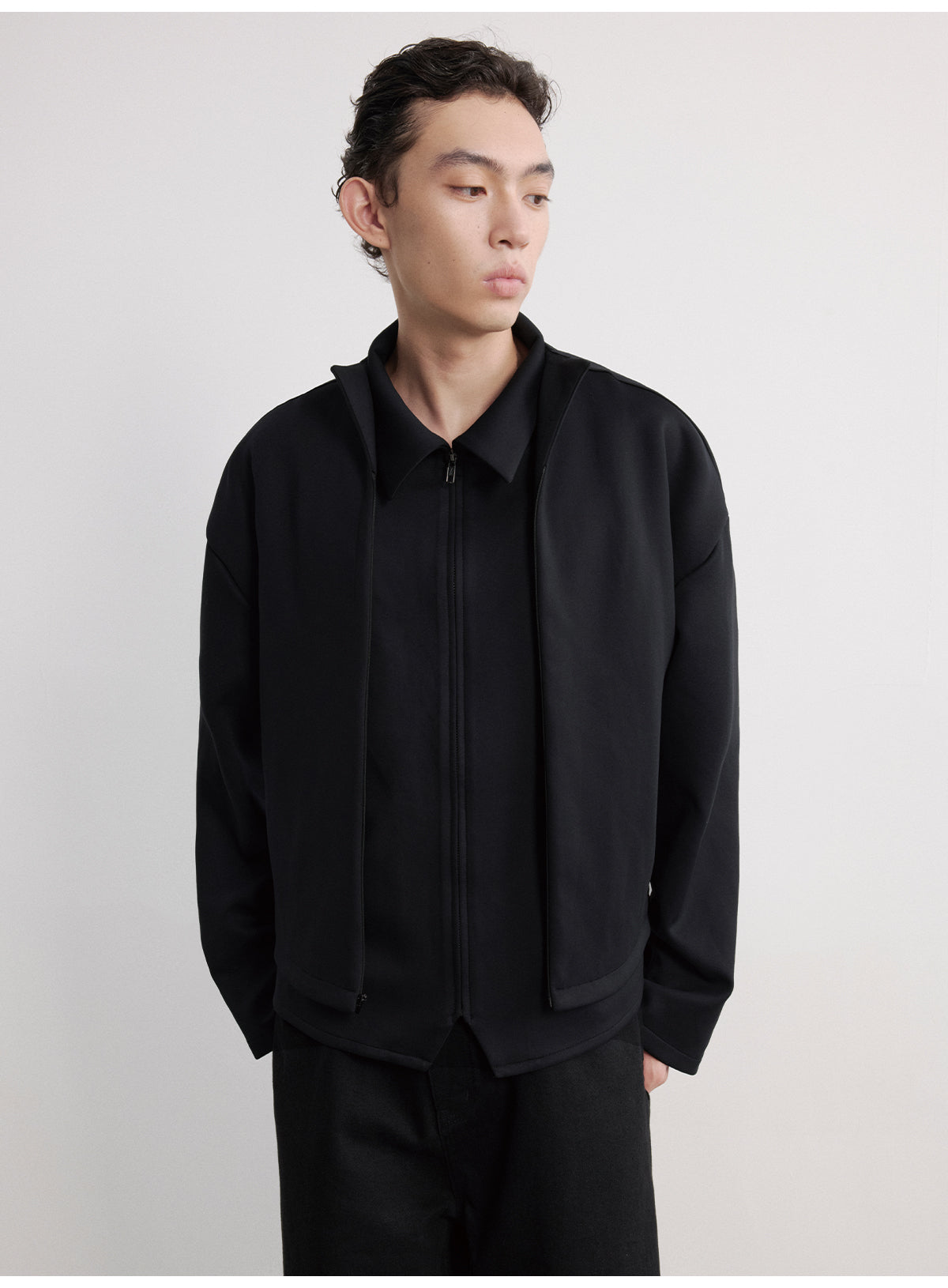 Fake Two-Piece Zipper Shirt