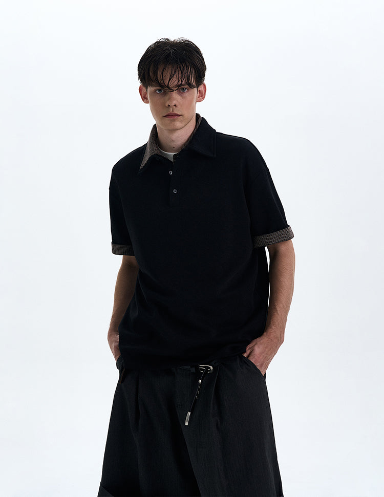 Stitched faux two-piece T-shirt