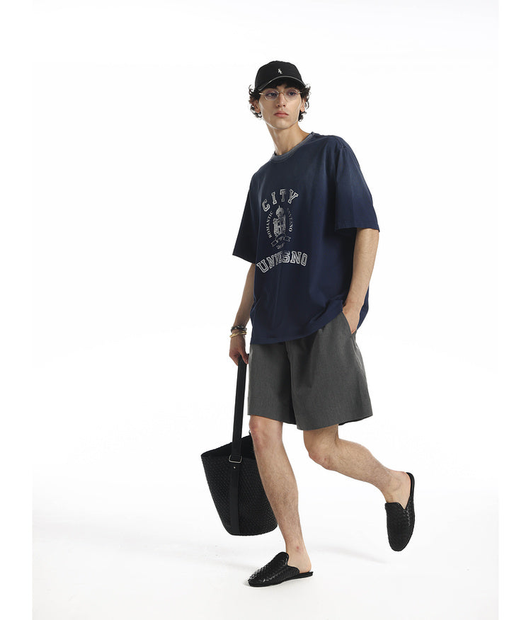 Gradation Damage Processing T-shirt