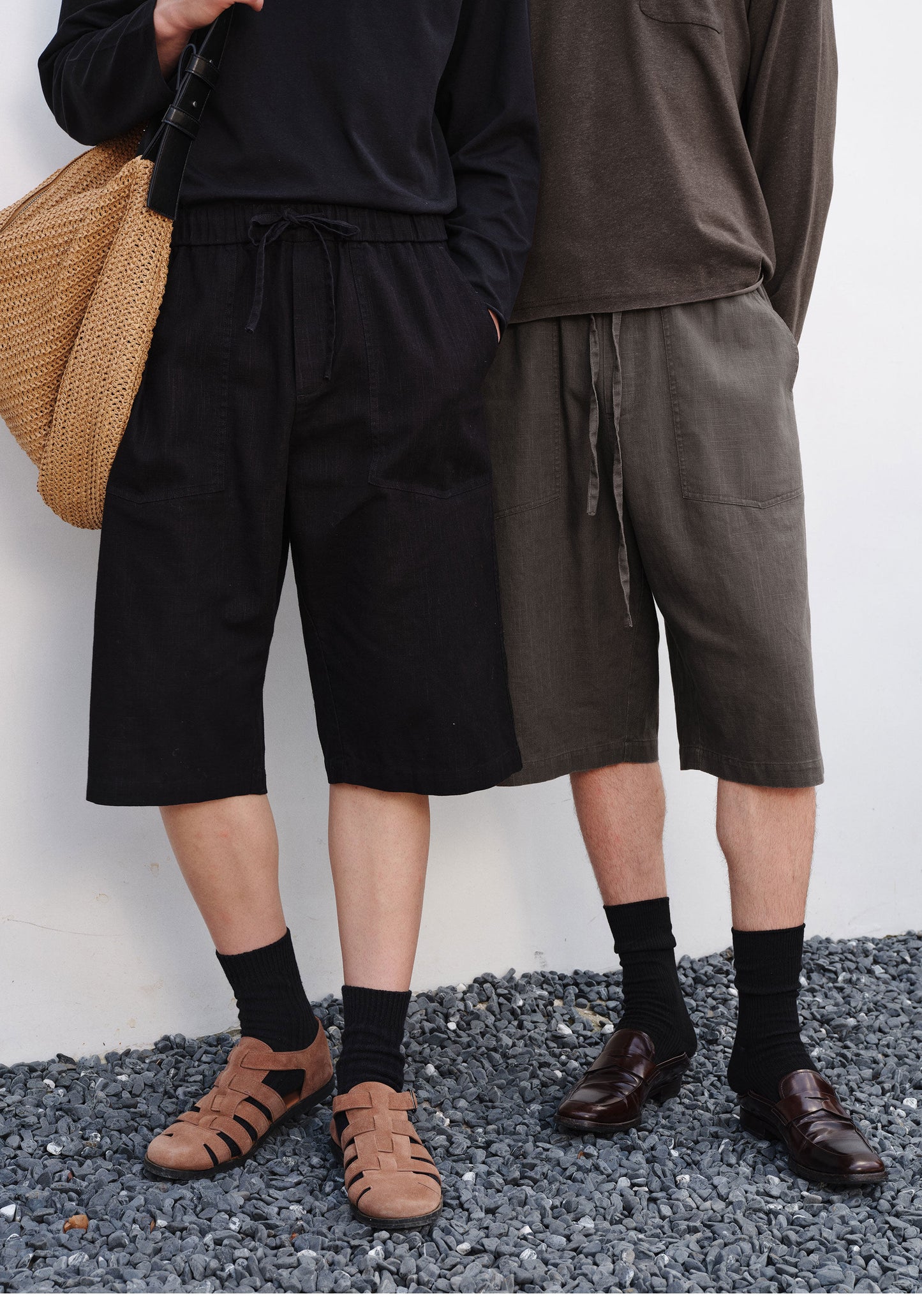 Retro Deck-Style Shorts with Elastic Waistband