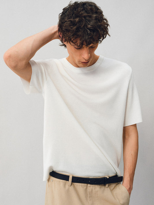 Twist-neck Knit Shirt