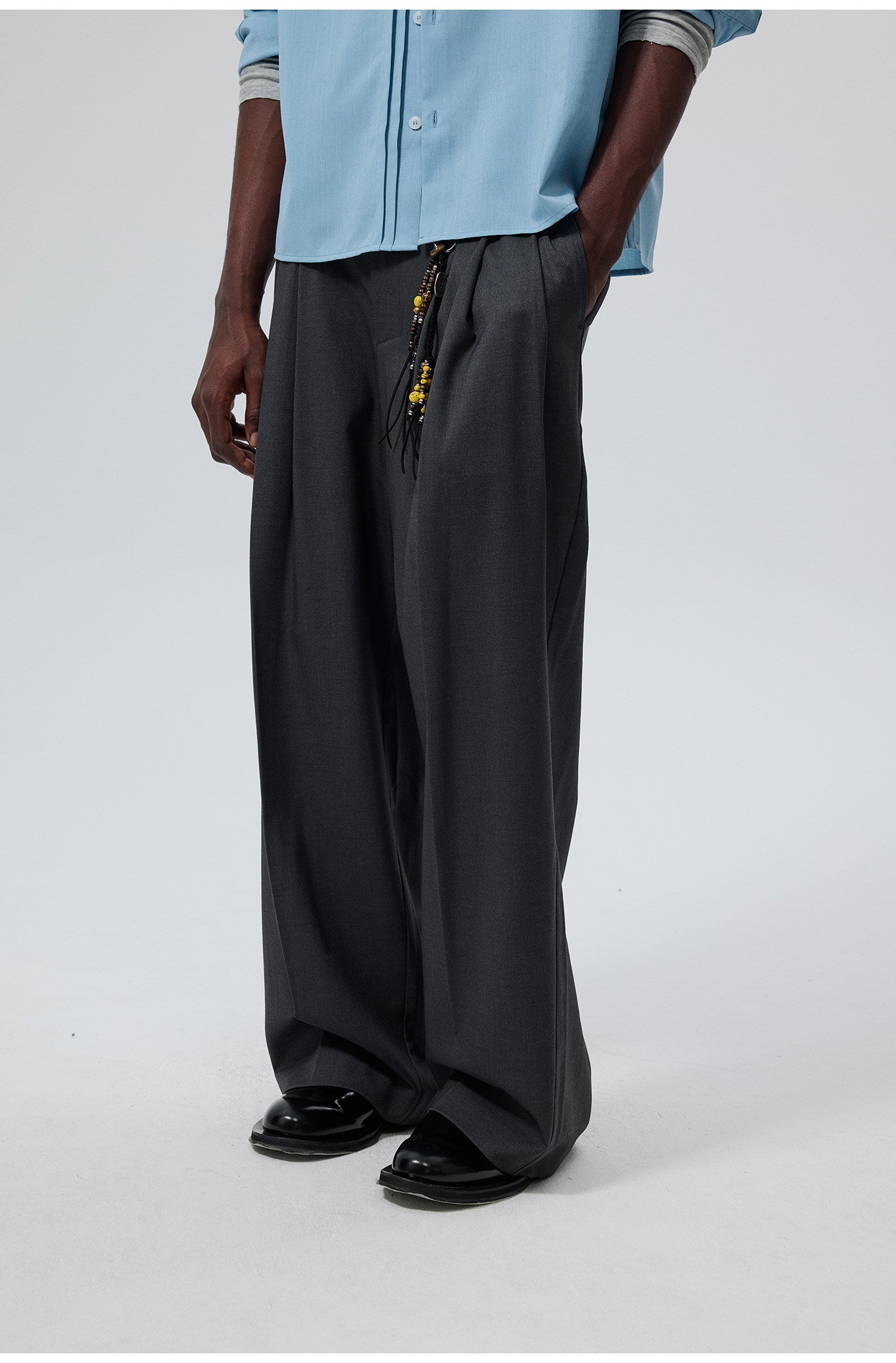 Wrinkle-Resistant Pleated Casual Pants