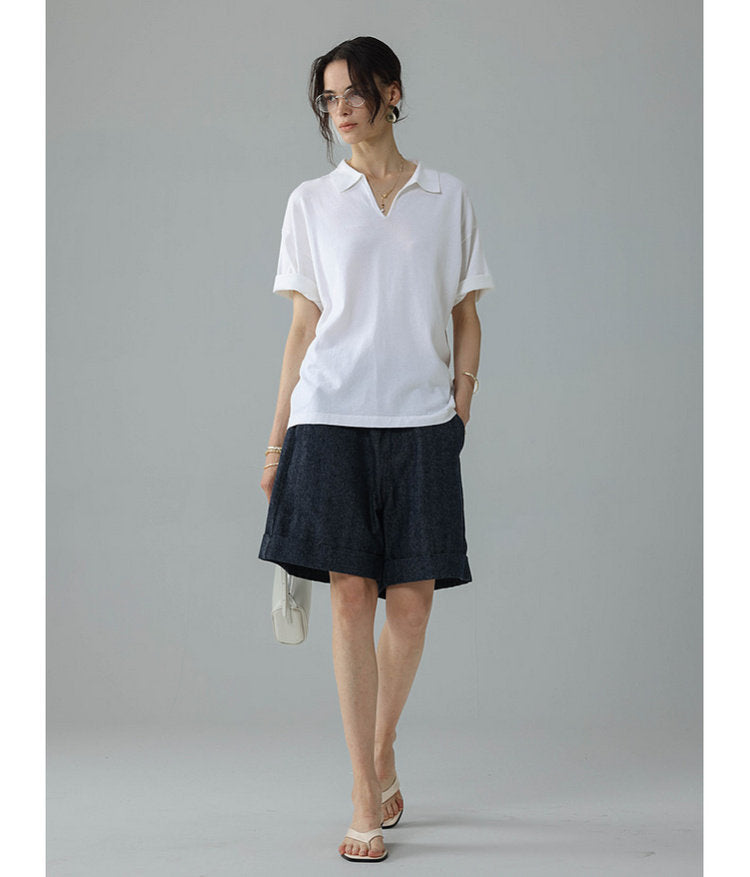Small V-neck polo shirt