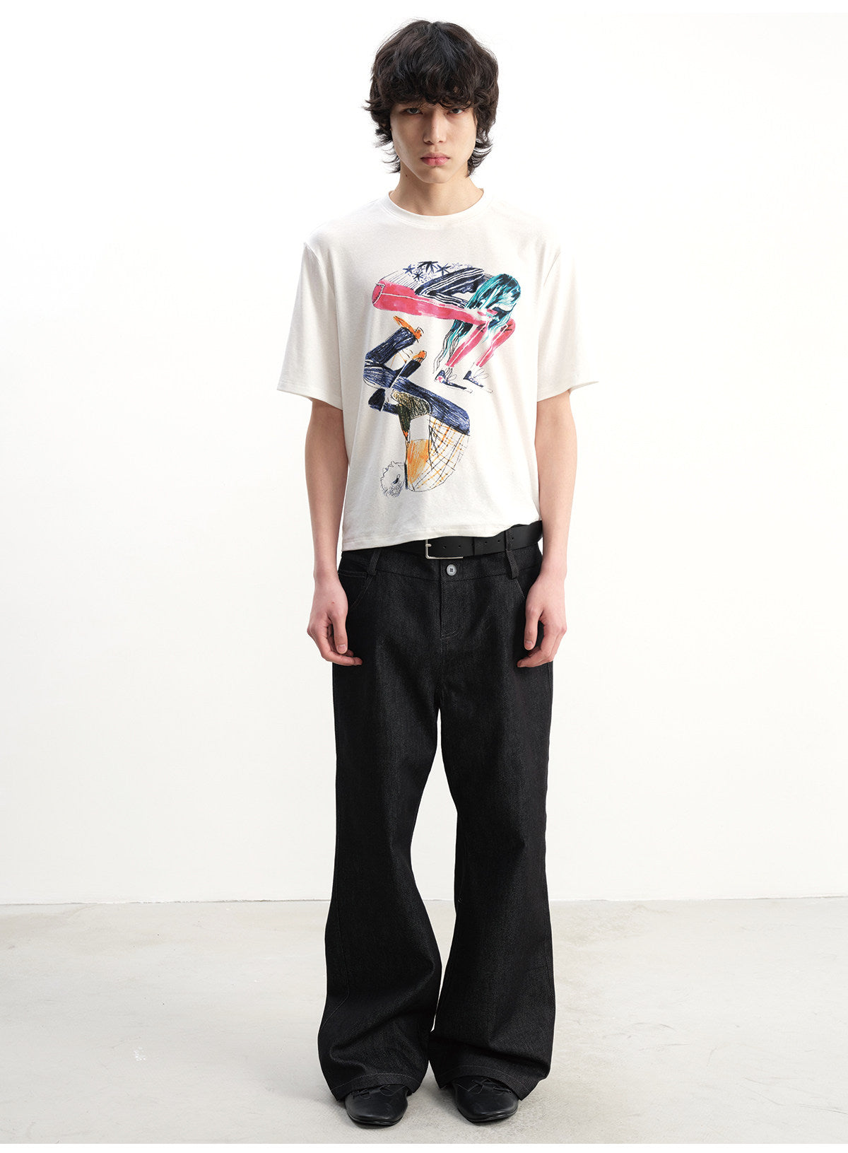 Tencel-Wool Blend Printed T-Shirt