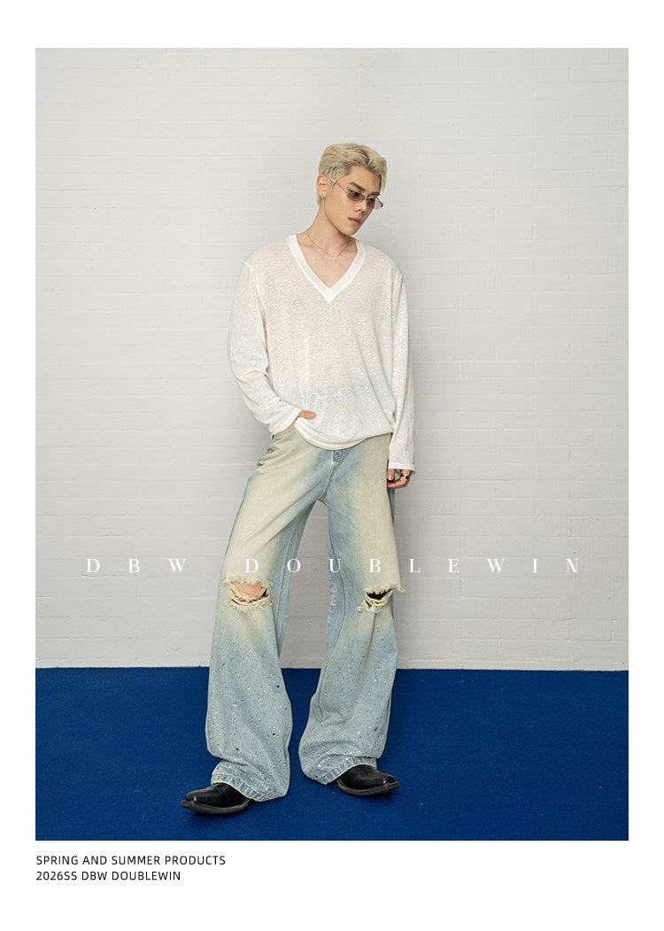 Breathable V-neck T-shirt