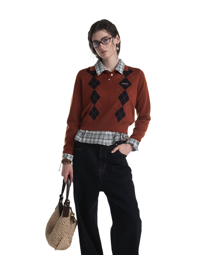 College Diamond Wool Polo Shirt