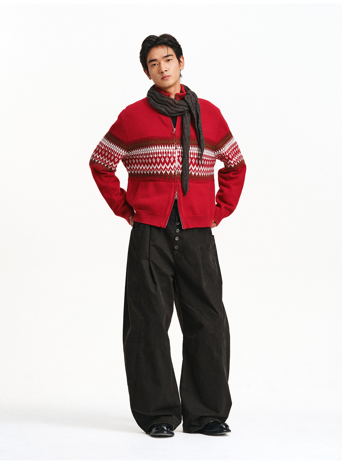 Turtleneck Zip-Up Cardigan