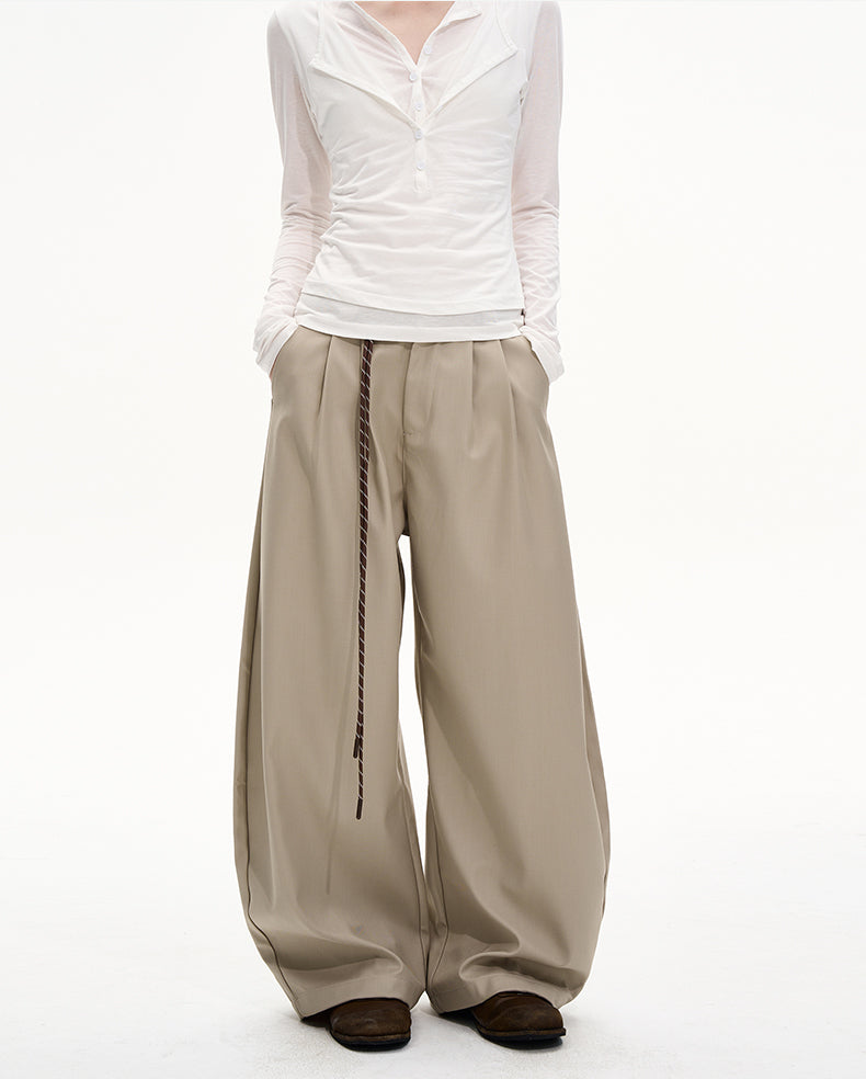 Unisex Pleated Casual Pants