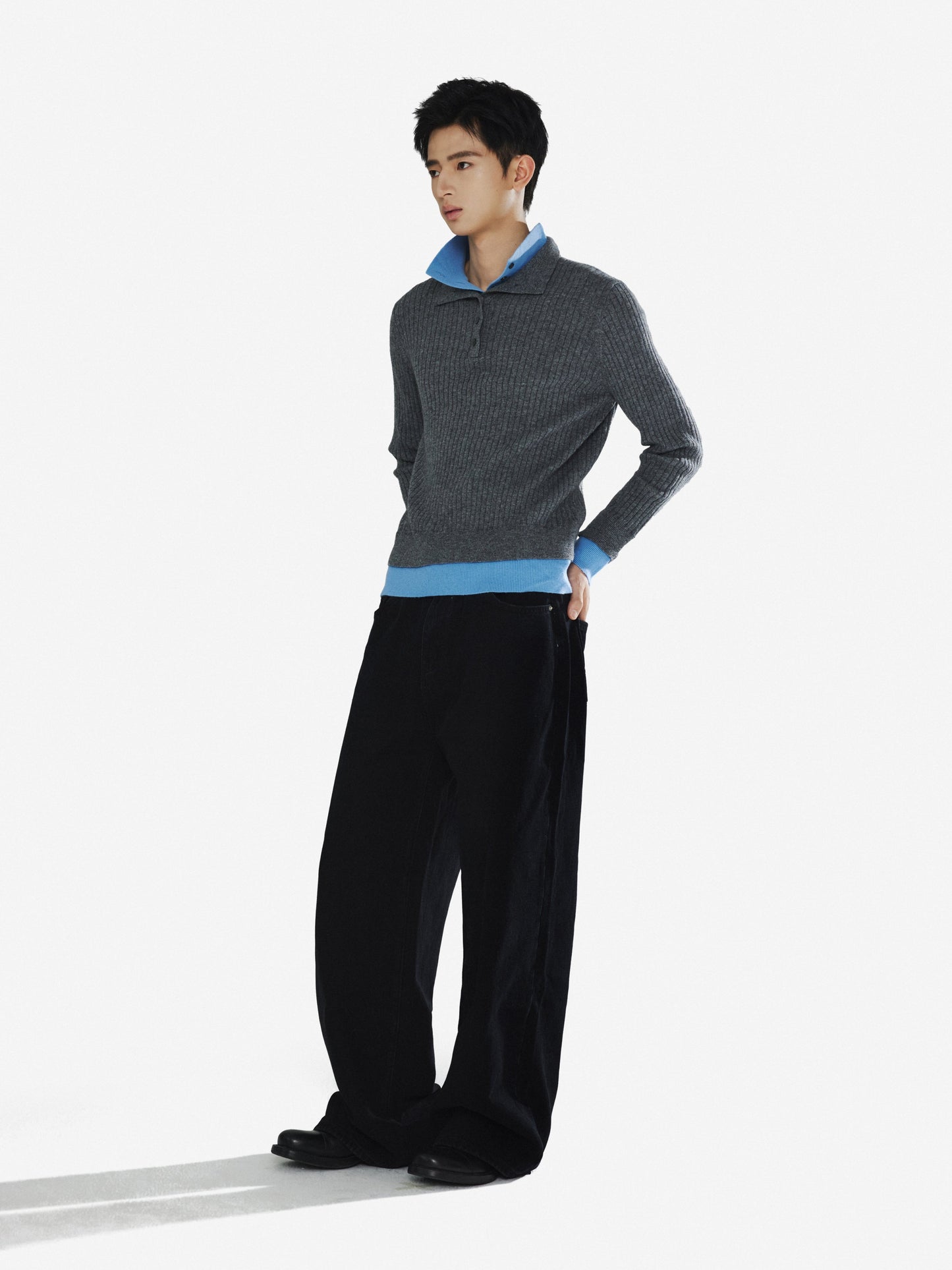 Fake Two-Piece Double-Neck Sweater