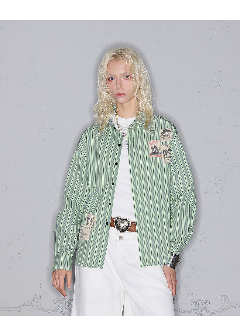 Street Contrast Stripe Shirt