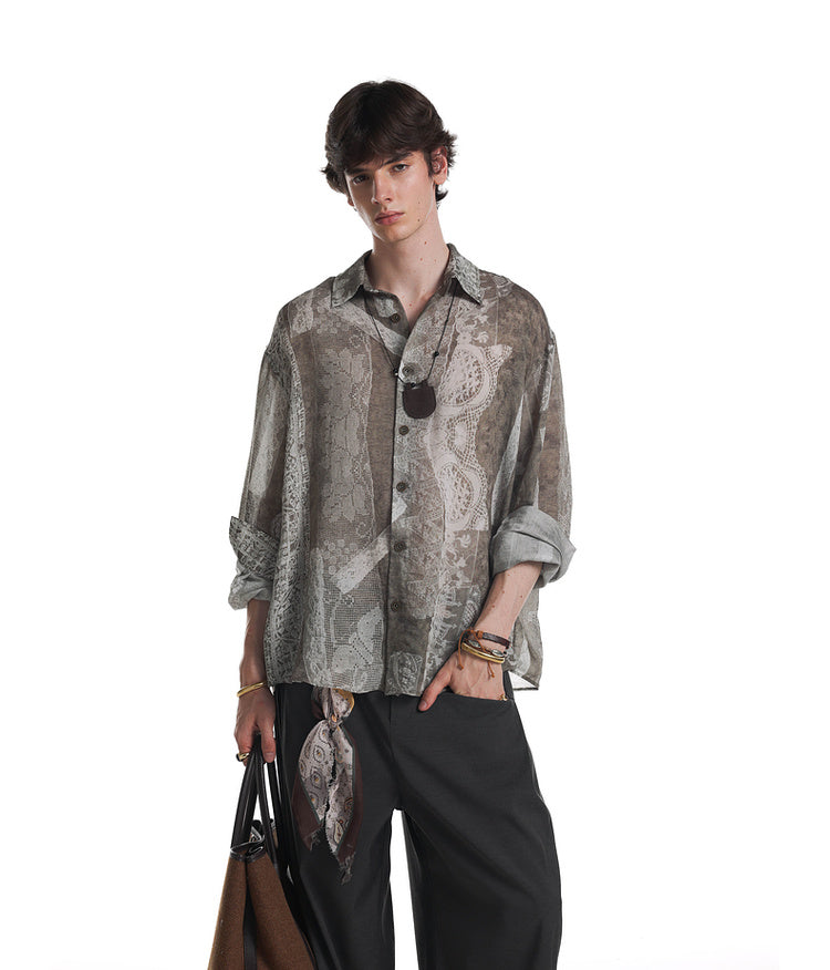 Rococo Retro Print Shirt