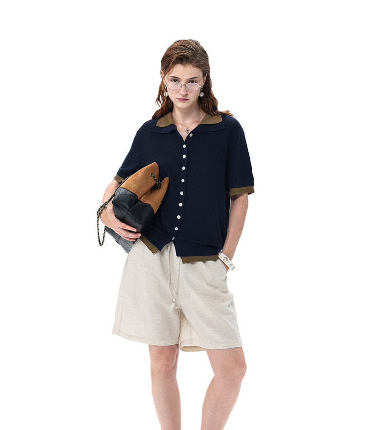 Faux Two-Piece Knit Shirt