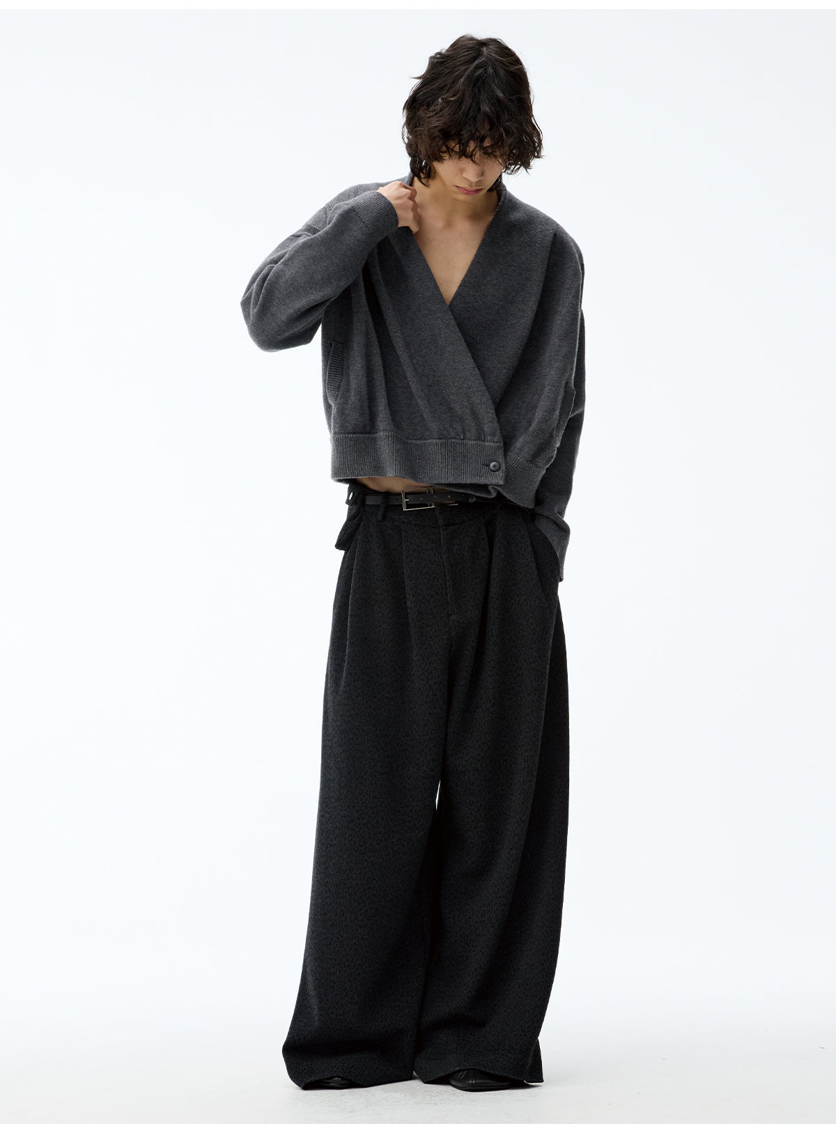 Dark Leopard Print Casual Pants