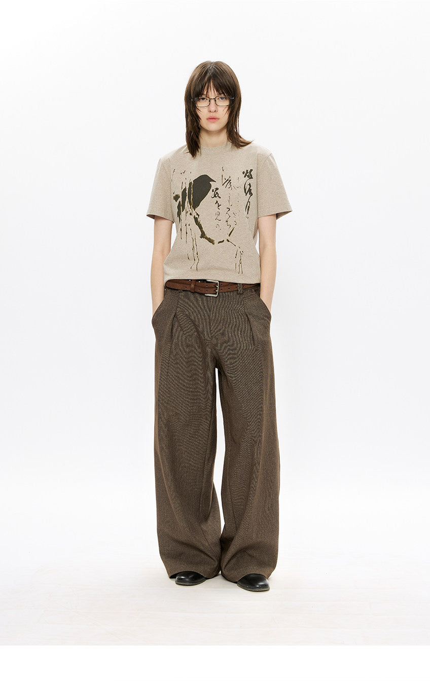 Pleated A-Line Casual Pants