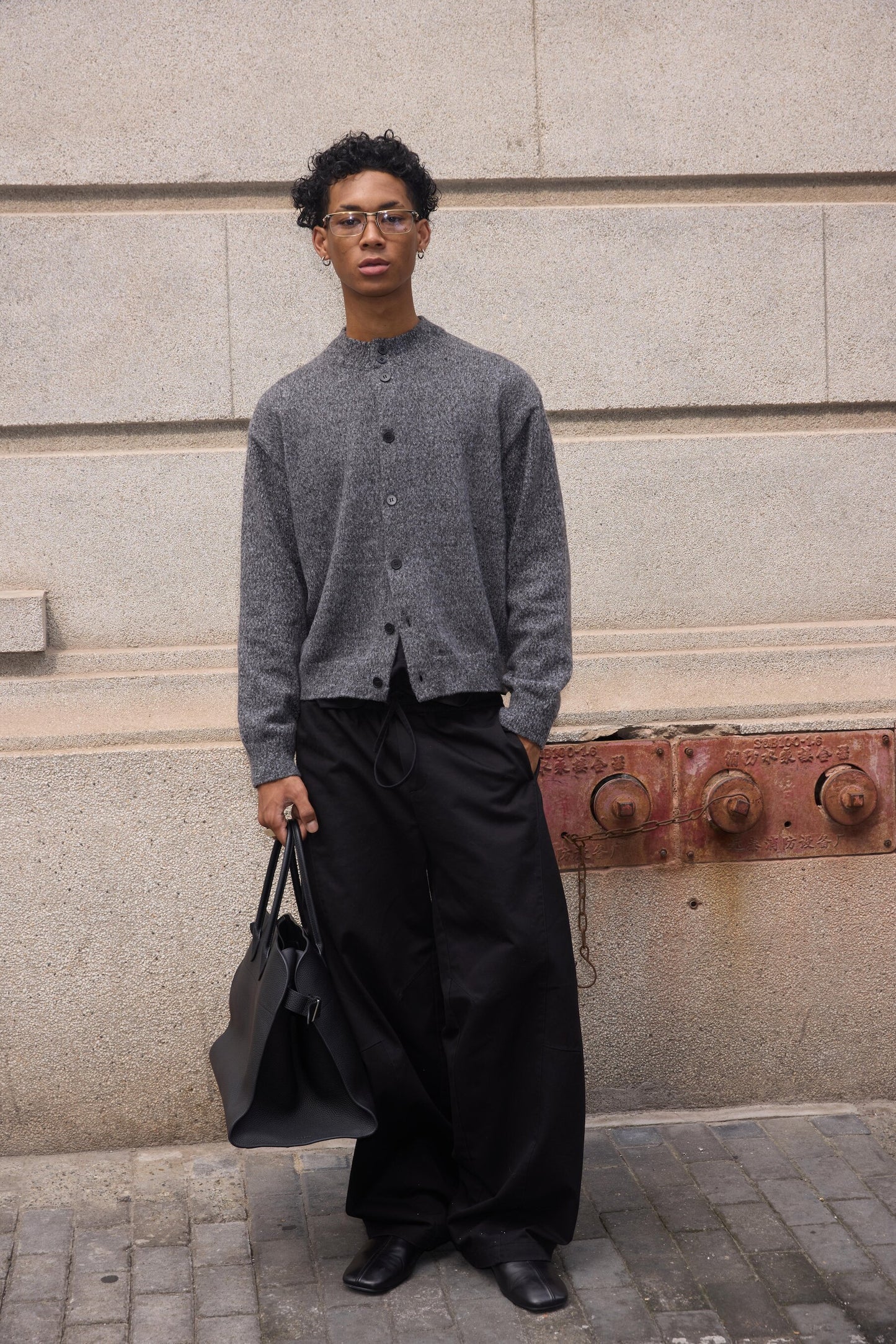 Street Style Curved-Leg Casual Pants