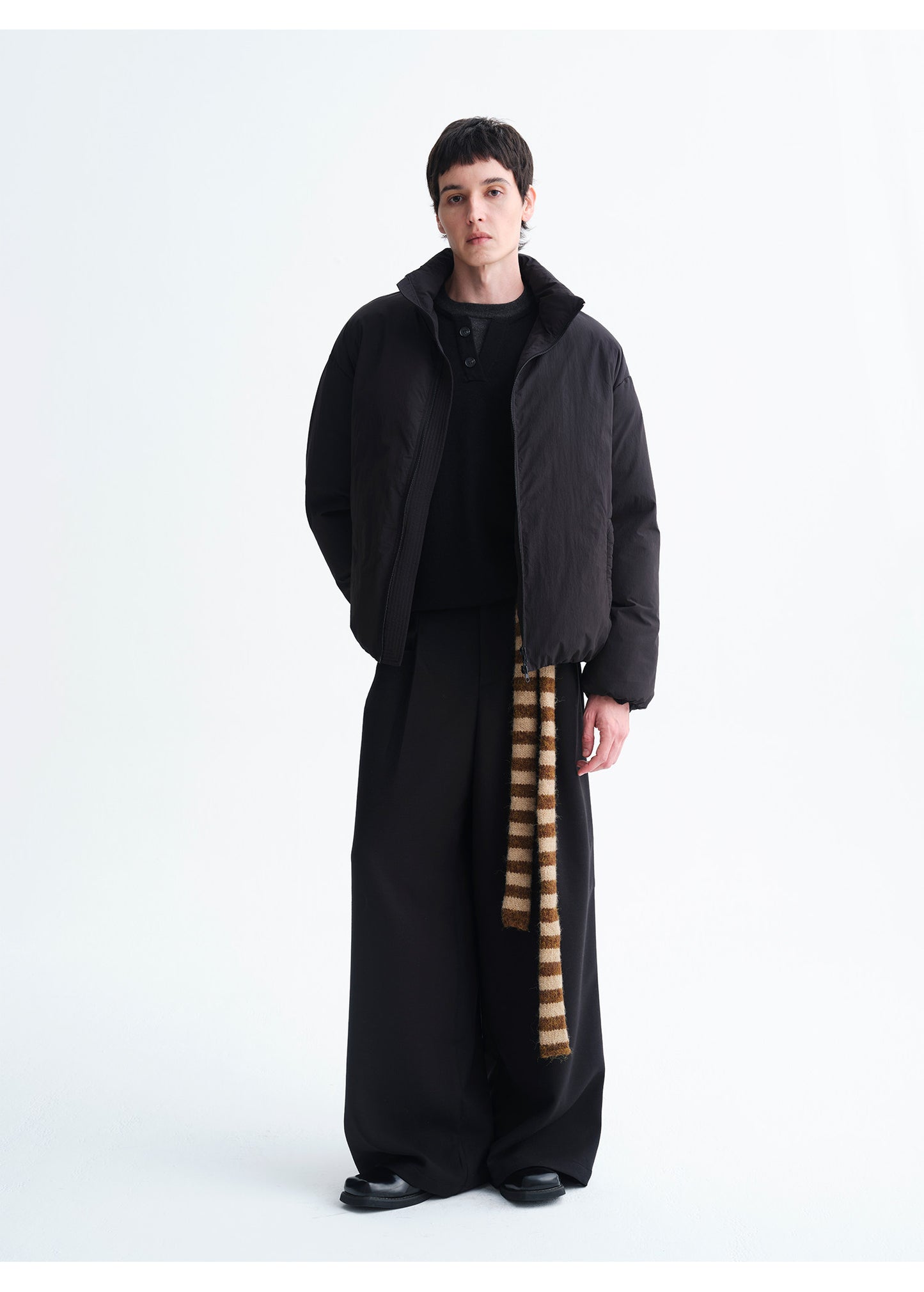 Silk Blend Pleated Wide-Leg Pants