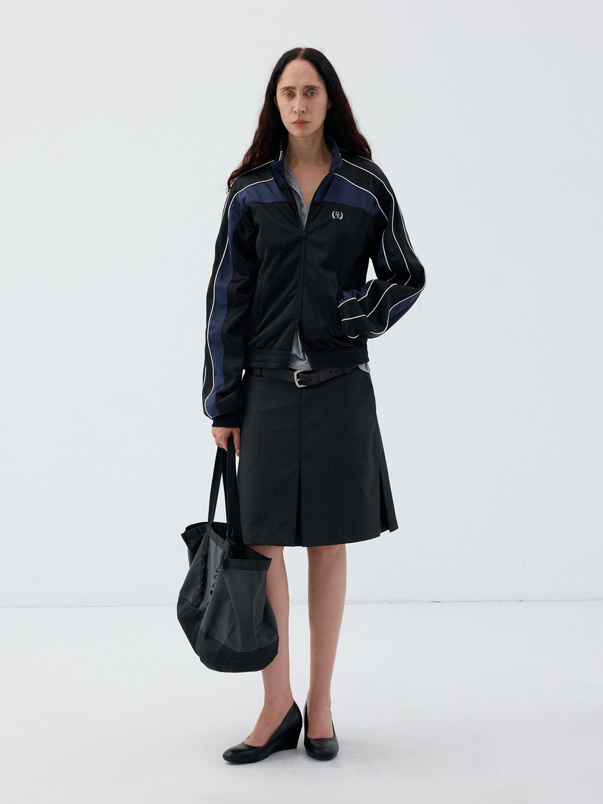Jacket with a stand-up collar and a zipper