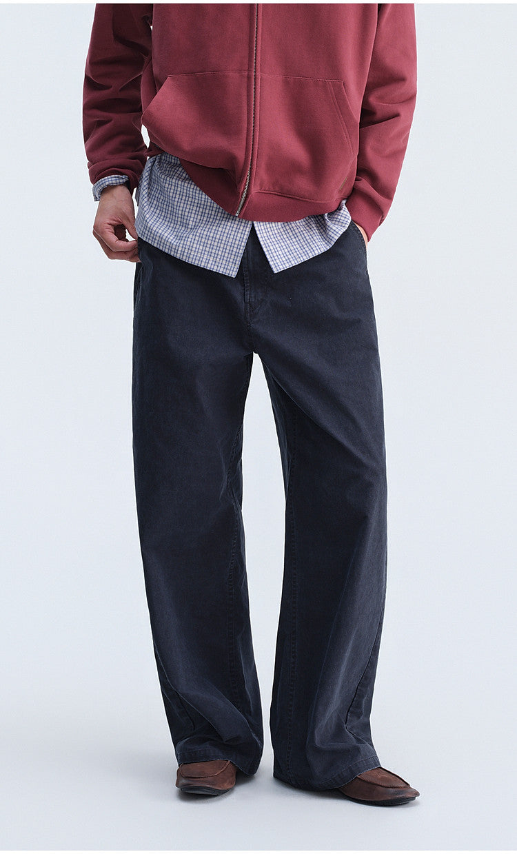 Relaxed-Fit French Workwear Casual Pants