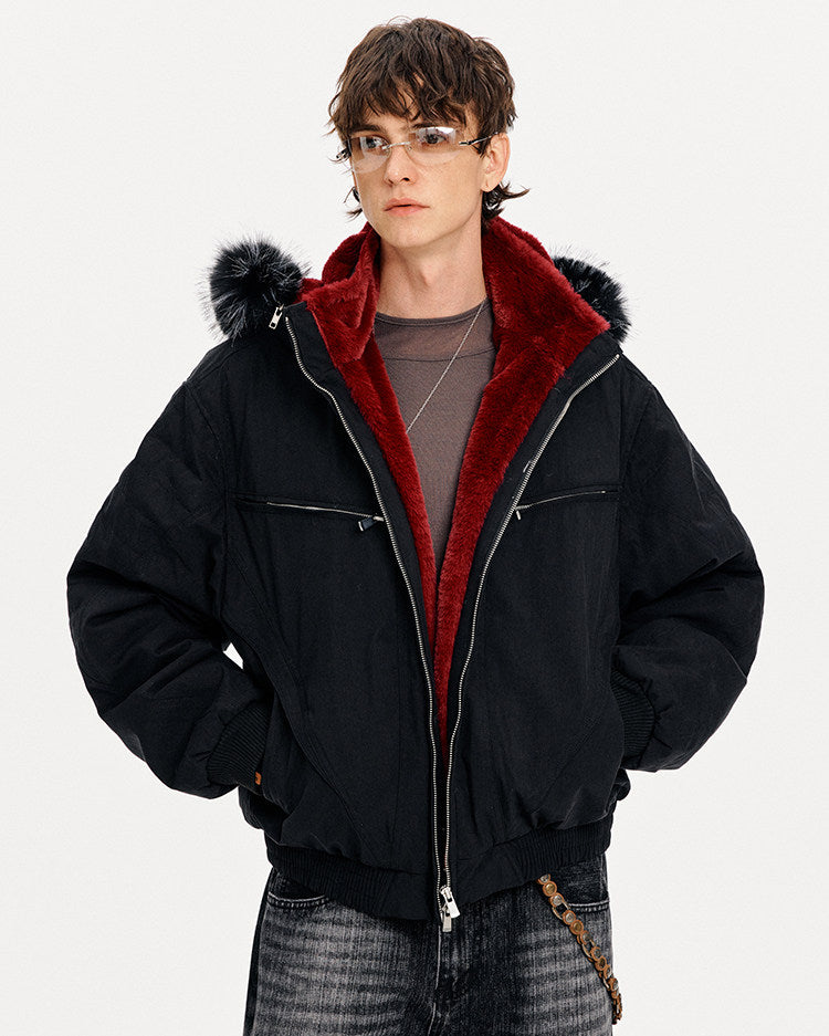 Detachable Hood White Duck Down Jacket
