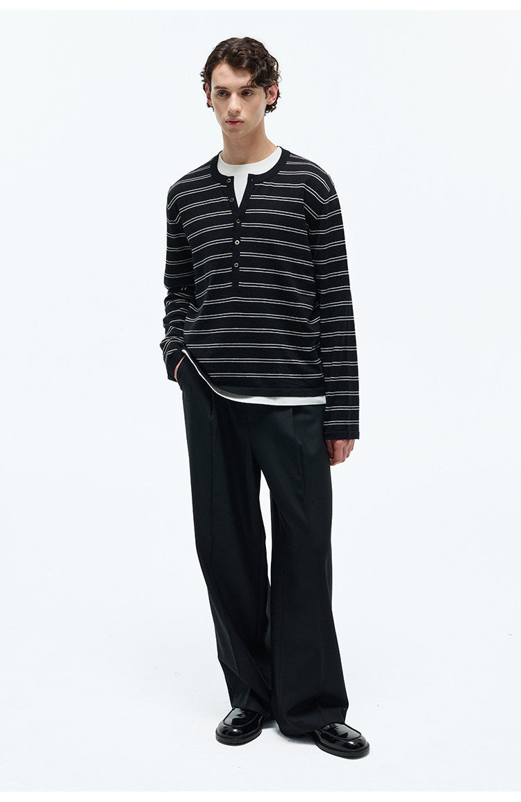Elastic Waistband Straight Leg Casual Pants