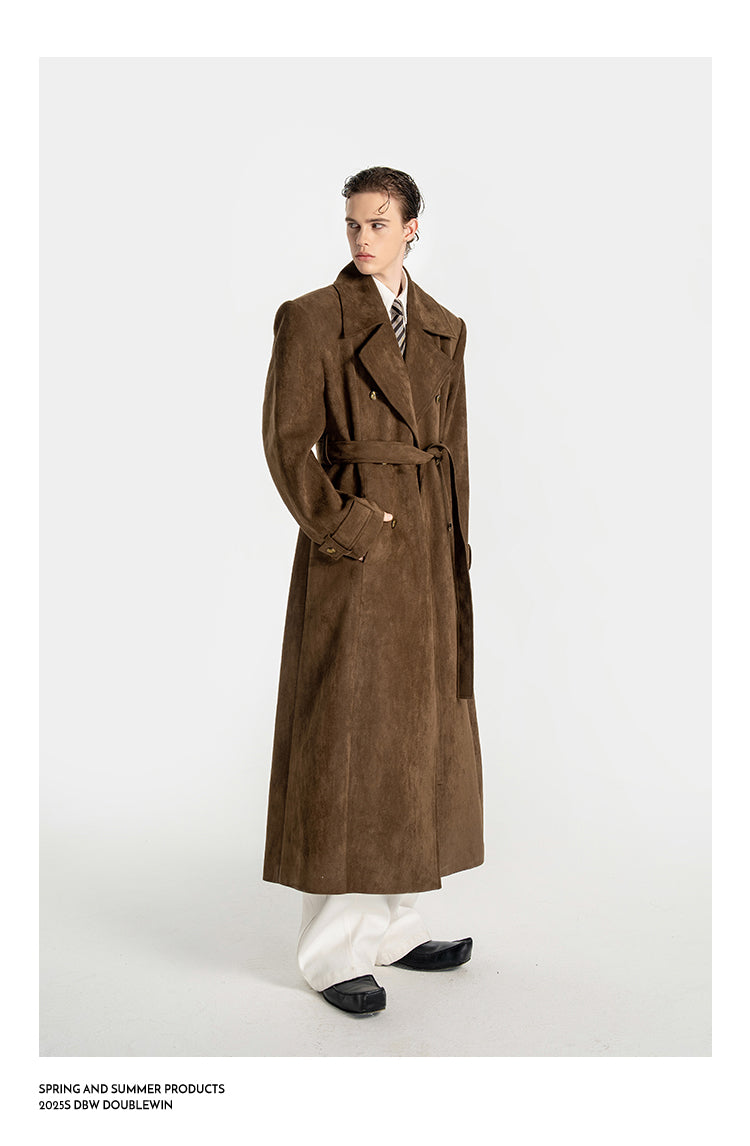 Retro Suede Long Coat