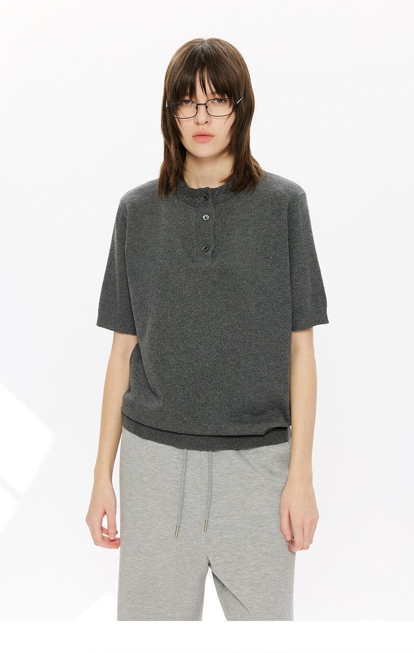 Relaxed-Fit Knit Casual Shirt