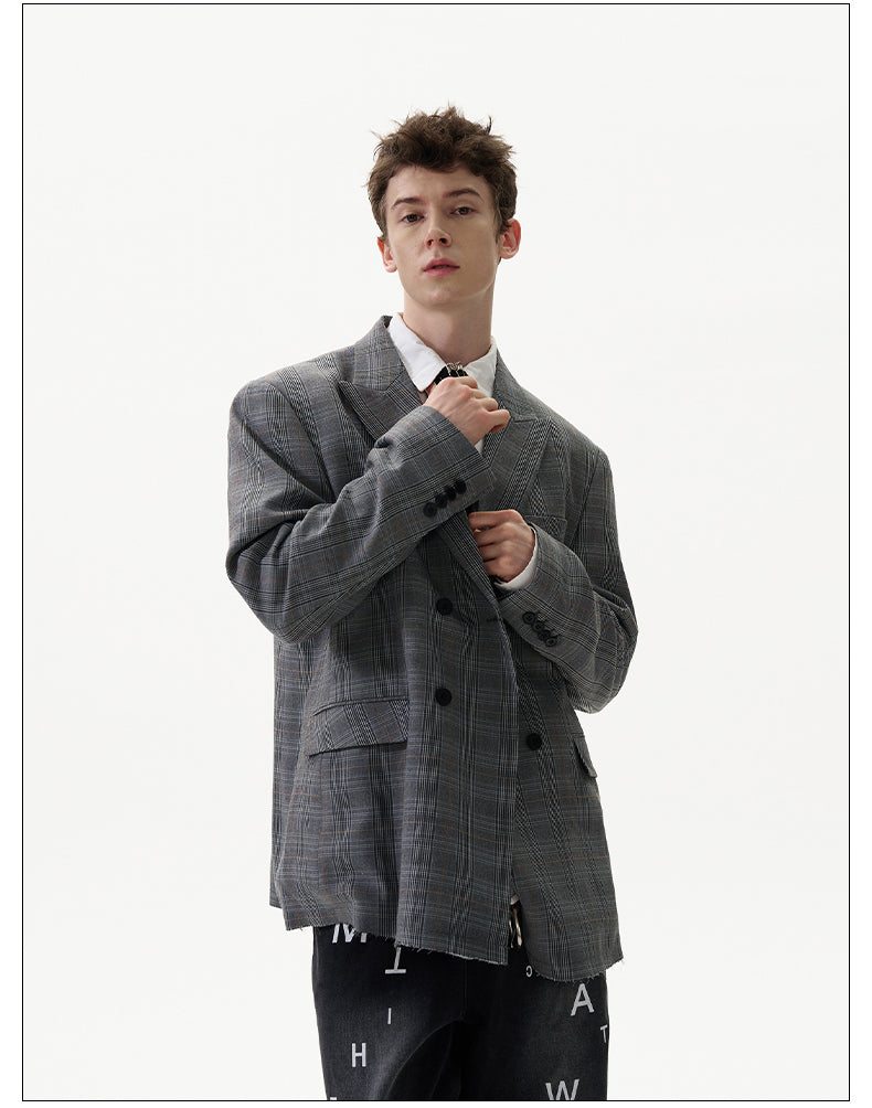 Retro Check Pattern Clean Fit Jacket