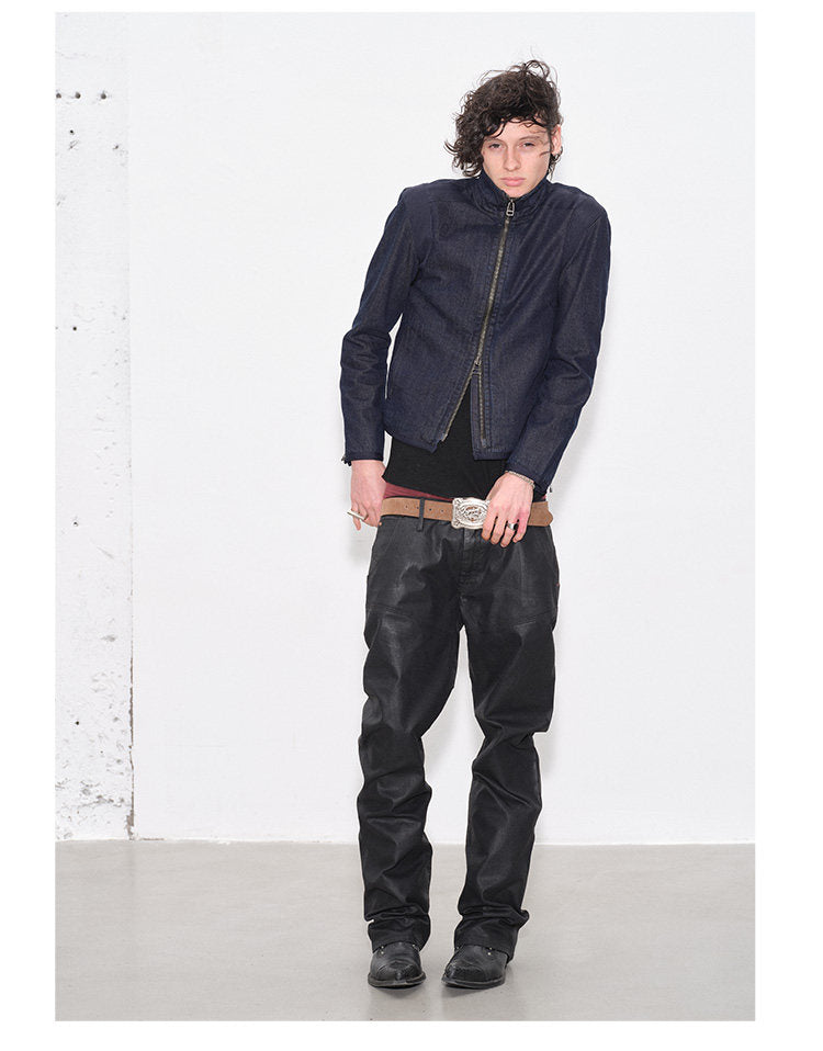 Hand-Waxed Slim-Fit Casual Pants