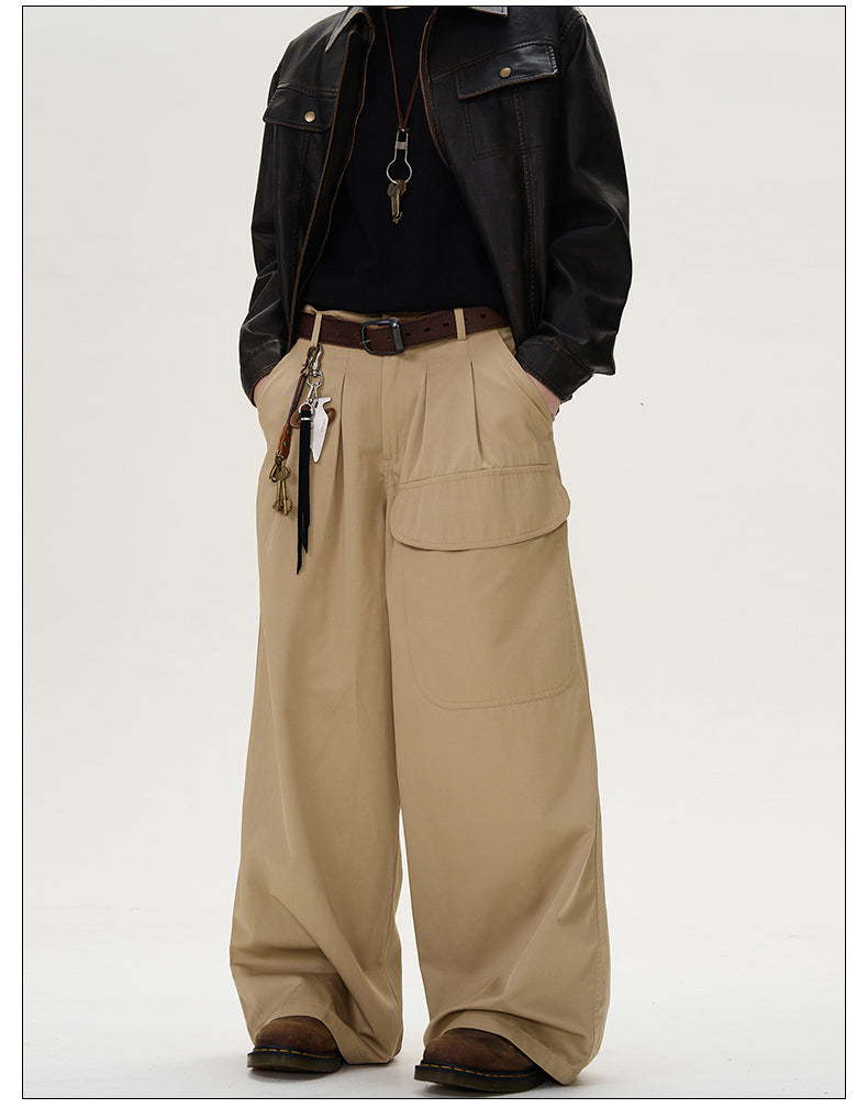 American Retro Large Pocket Casual Pants