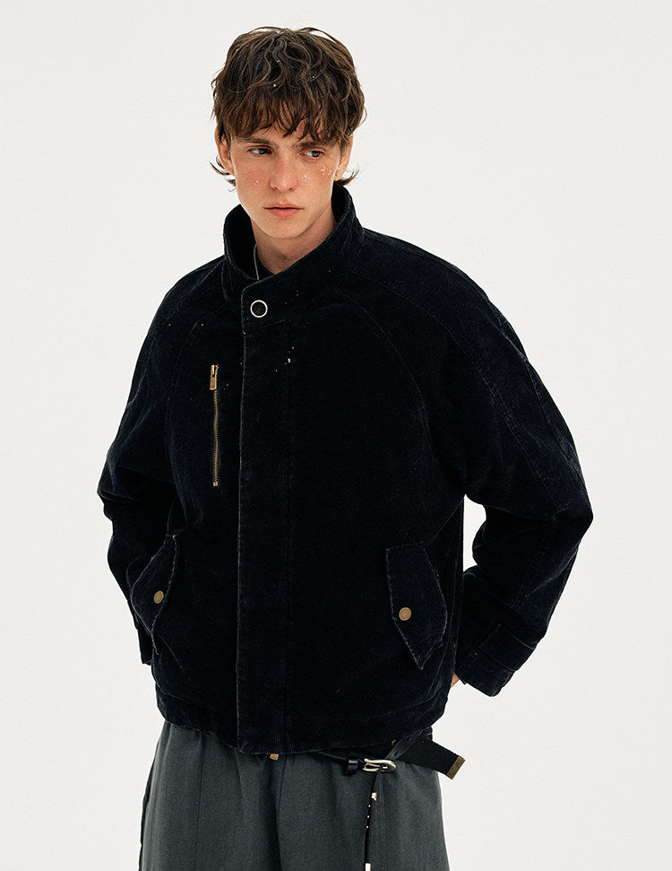 Stand Collar Corduroy Jacket