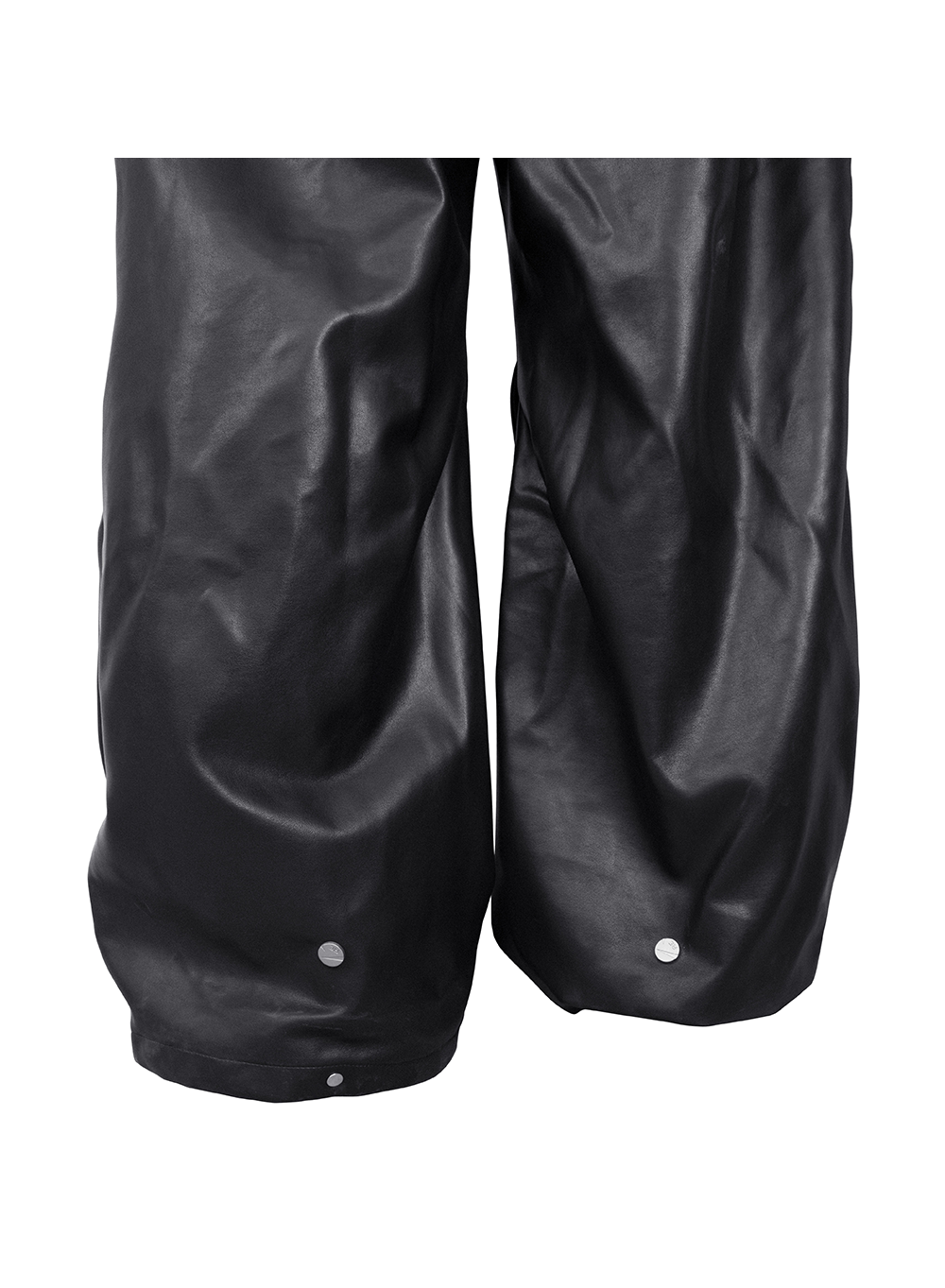 Stud Button Leather Pants